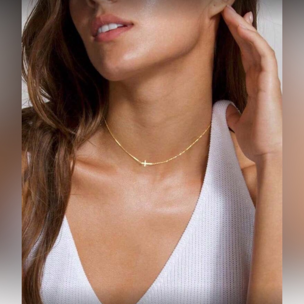 18 Carat Gold Plated Cross Necklace